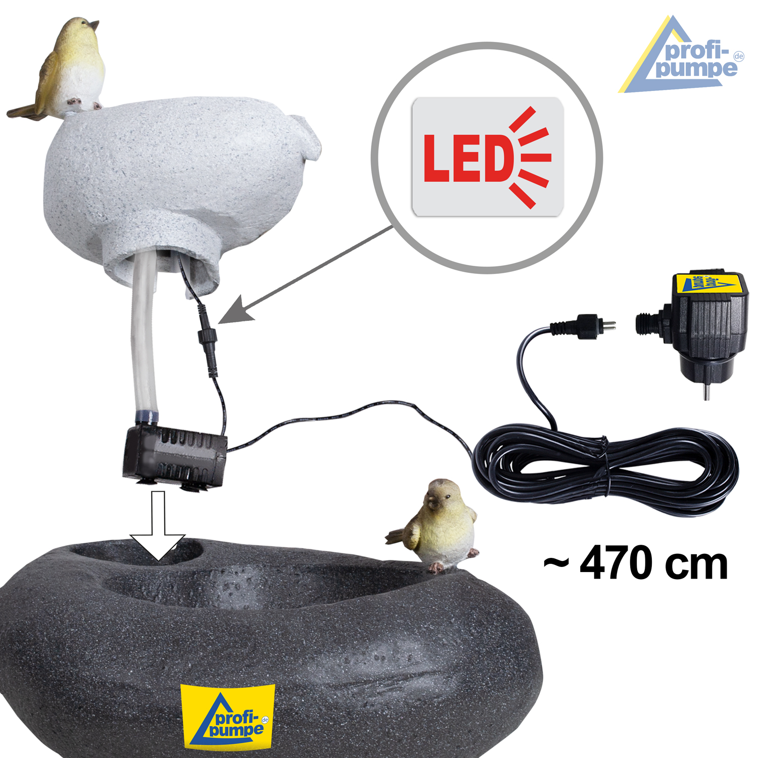 GARDEN FOUNTAIN ZEN FOUNTAIN ROOM FOUNTAIN SPRING CASCADE FOUNTAIN LED 230V - Picture 9 of 57