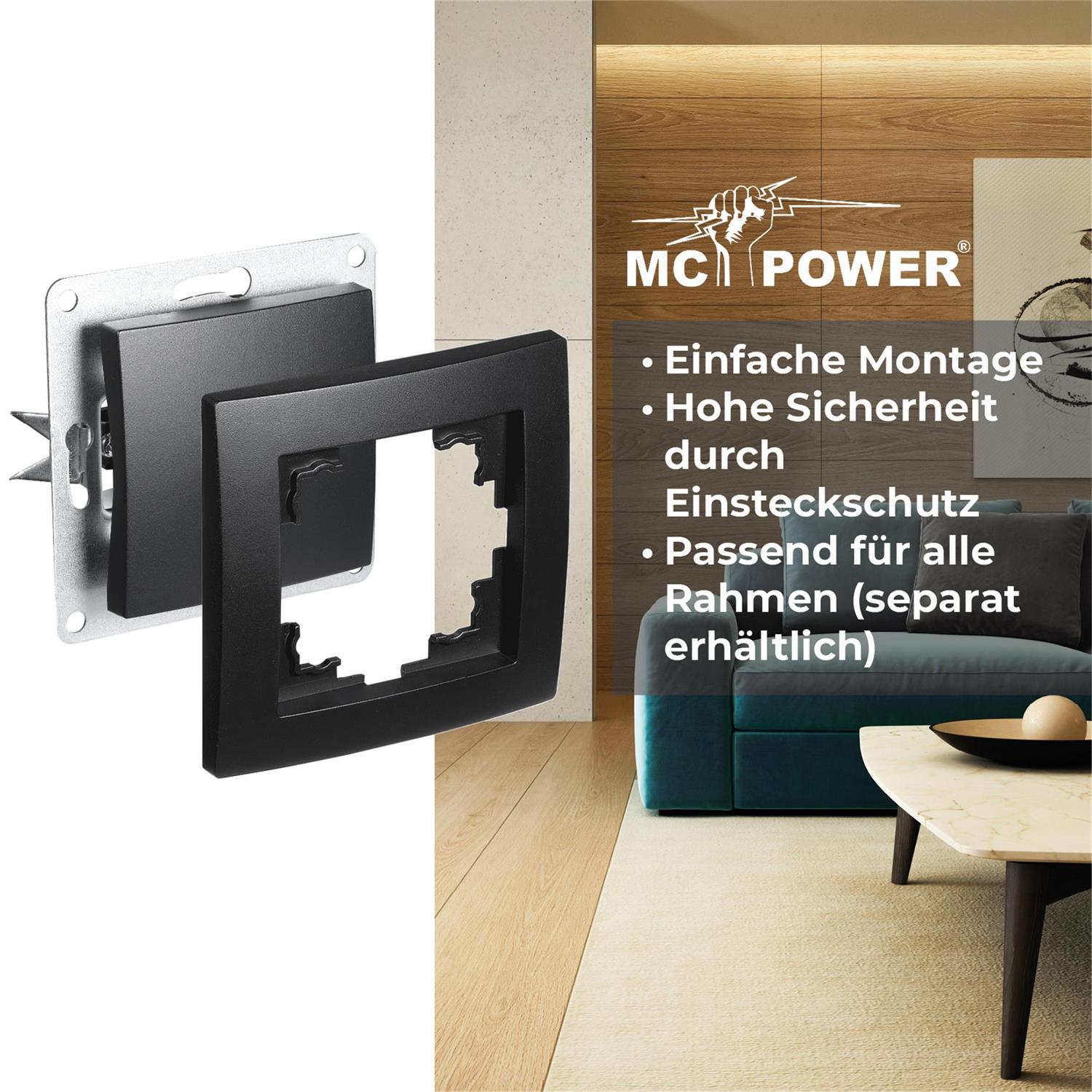 Schalterserie Flair schwarz matt Steckdose Schalter Rahmen Antennendose USB NEU - Bild 94 von 115